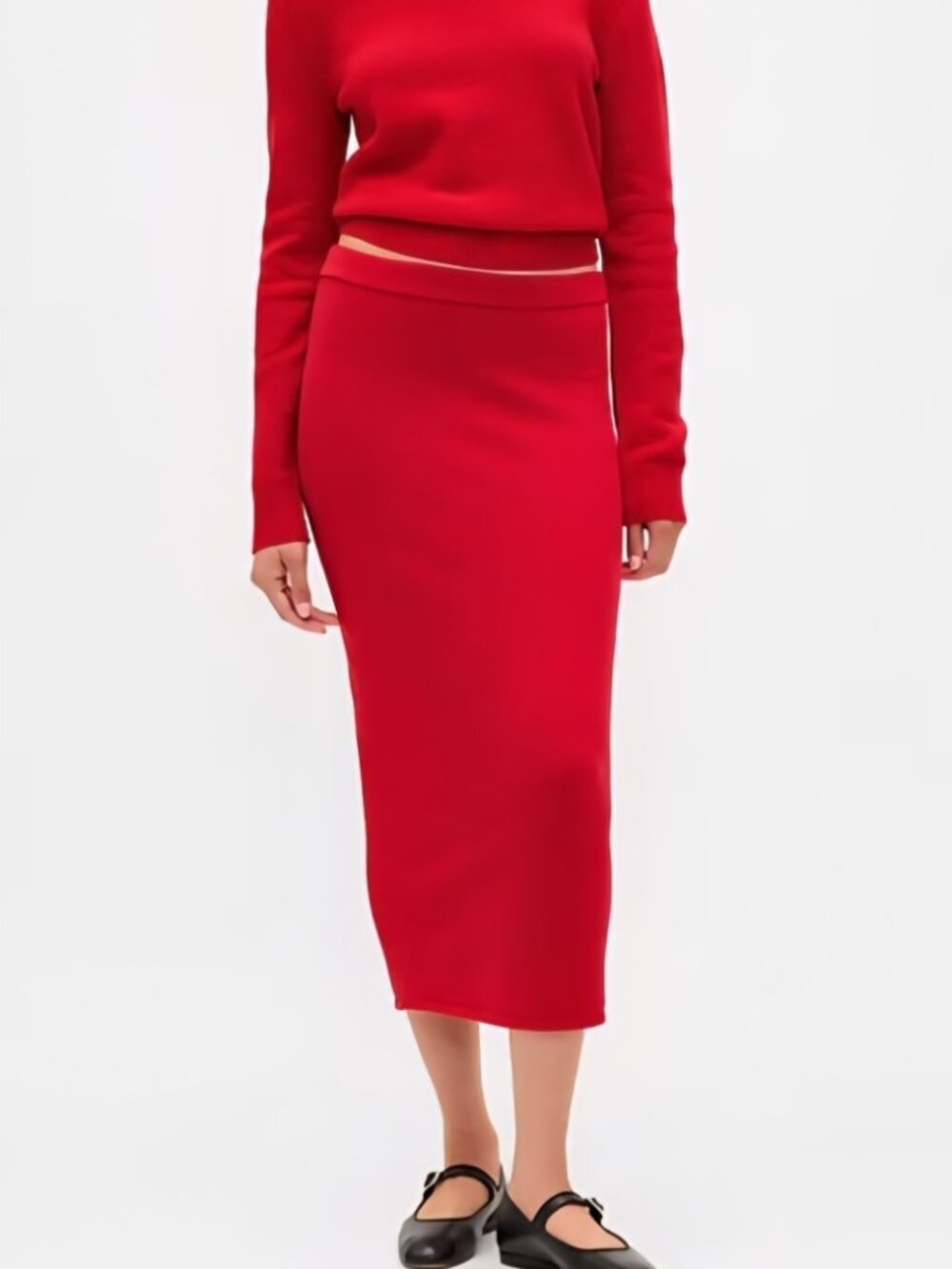 Gap CashSoft Red Midi Skirt - Small